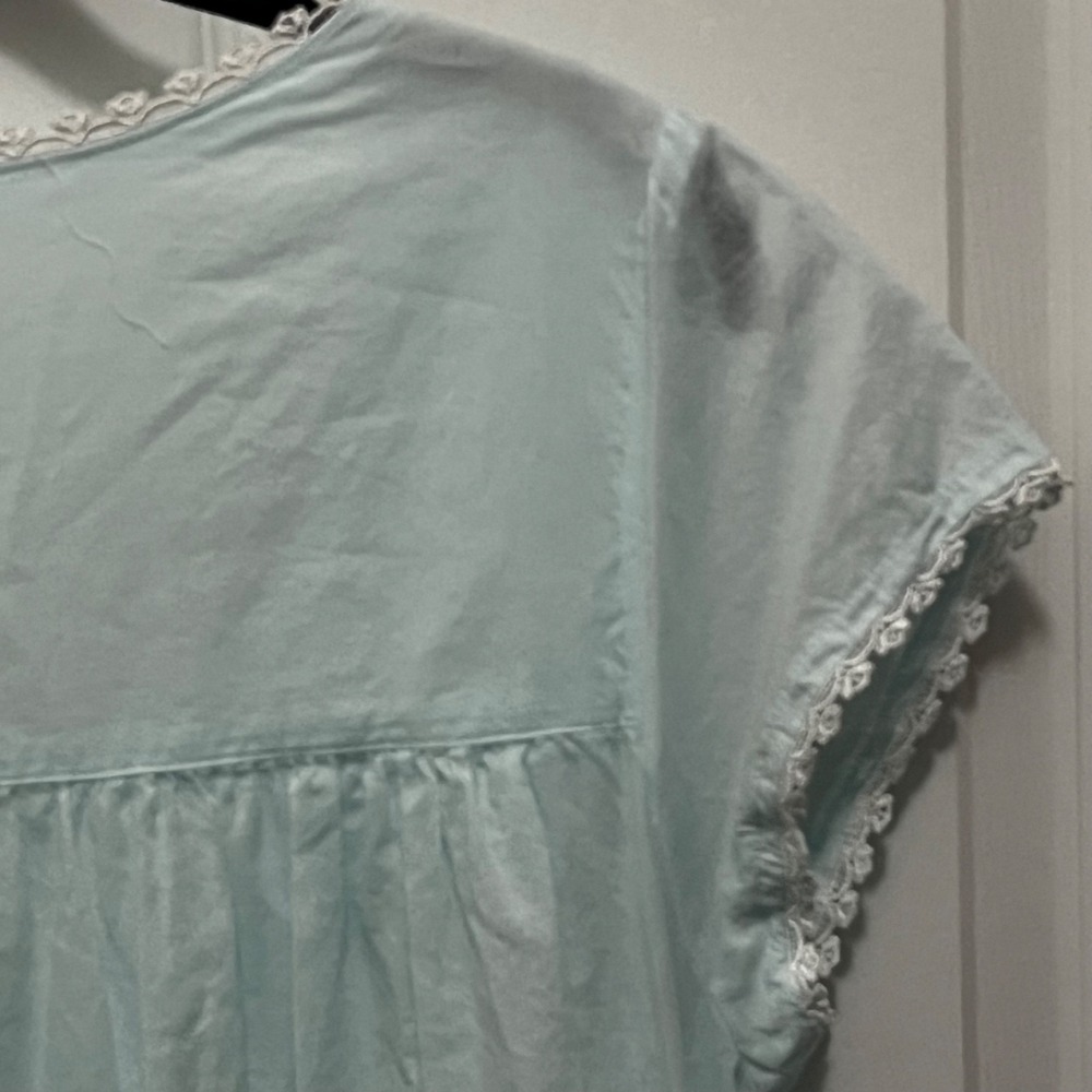 Eileen West Nightgown Womens M Blue Full Length Cottagecore Granny Sleepwear - Picture 9 of 11